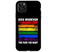 Custodia per iPhone 11 Pro Max bacia chi vuoi Bandiera arcobaleno LGBTQI