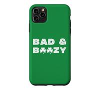 Custodia per iPhone 11 Pro Max Bad And Boozy St Patricks Day irlandese 3 Leaf Clover Shamrock