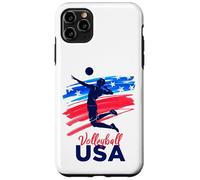 Custodia per iPhone 11 Pro Max Bandiera da pallavolo da uomo con scritta "Support the Team"