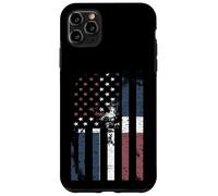 Custodia per iPhone 11 Pro Max Bandiera della Repubblica Dominicana in difficoltà sopra bandiera americana