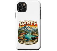 Custodia per iPhone 11 Pro Max Banff Canada Retro Mountain Scenico Parco Nazionale Souvenir