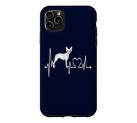 Custodia per iPhone 11 Pro Max Battito cardiaco senza peli messicano ECG Pulse Xoloitzcuintli