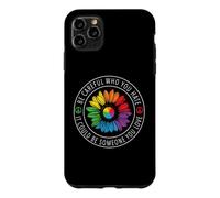 Custodia per iPhone 11 Pro Max Be Careful Who You Hate Rainbow Sunflower Gay LGBT Pride
