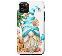 Custodia per iPhone 11 Pro Max Beach Lover With Flip Flops And Sand Castle Funny Gnome
