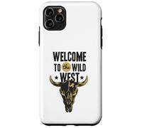 Custodia per iPhone 11 Pro Max Benvenuti al Wild West Bull Skull Vintage Western Logo