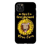 Custodia per iPhone 11 Pro Max Best Greyhound Dog Mom Ever Sunflower Funny Paw Dogs Lovers
