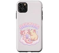 Custodia per iPhone 11 Pro Max Besties Axolotl Capybara Bubble Tea Carino Kawaii Anime Animale