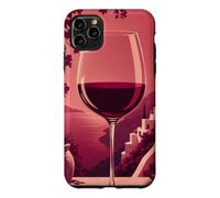 Custodia per iPhone 11 Pro Max Bicchiere da vino oversize minimalista su uno sfondo saturo
