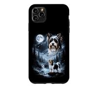 Custodia per iPhone 11 Pro Max Biewer Terrier Howling to the Moon, cane retrò anni '90