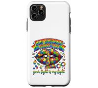 Custodia per iPhone 11 Pro Max Big Sisters Fight Too Autism Awareness Puzzle Labbra