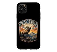 Custodia per iPhone 11 Pro Max Big Sky Country dove la tromba degli alci e gli uomini ascoltano il Montana