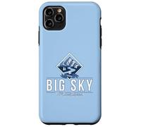 Custodia per iPhone 11 Pro Max Big Sky Montana Retro Mountain River Vintage Sci Escursionismo