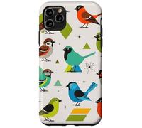 Custodia per iPhone 11 Pro Max Bird Art Mid Century Midcentury Retro Atomic Age Space