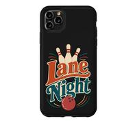 Custodia per iPhone 11 Pro Max Birilli da bowling retrò Ball Lane Night Fun