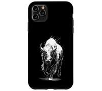 Custodia per iPhone 11 Pro Max Bison Foresta Animali Natura Selvaggio Motivo Wildlife Disegno Uomini