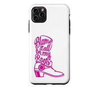 Custodia per iPhone 11 Pro Max Blame It All On My Roots - Stivali Country Rosa