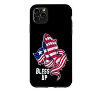 Custodia per iPhone 11 Pro Max Bless Up Bandiera Liberiana Avvolta Intorno Pregare Mani