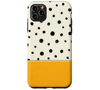 Custodia per iPhone 11 Pro Max Boho astratto giallo senape nero a pois color block art