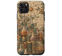 Custodia per iPhone 11 Pro Max Boho Lab Scienza Chimica Biologia Floreale Libri Su Beige