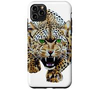 Custodia per iPhone 11 Pro Max Bold Leopard Wildlife Jungle Vibes, arte vintage con stampa leopardata