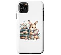 Custodia per iPhone 11 Pro Max Bookish Easter Bunny Reading Book Every Bunny Loves to Read