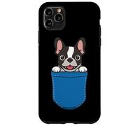 Custodia per iPhone 11 Pro Max Boston Terrier Peeking Pocket