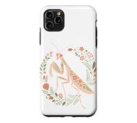 Custodia per iPhone 11 Pro Max Botanical Floral Mantis Praying Mantis Bug Lover