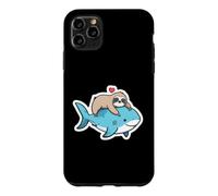 Custodia per iPhone 11 Pro Max Bradipo che riposa su uno squalo