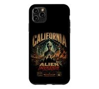 Custodia per iPhone 11 Pro Max California Alien Invasion Retro UFO UAP Extraterrestre