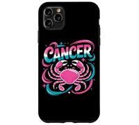 Custodia per iPhone 11 Pro Max Cancro Segno zodiacale Granchio Rosa Astrologia Vibes