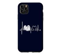 Custodia per iPhone 11 Pro Max Cane Maltese Battito cardiaco Linea ECG Cani Divertenti My Cardio