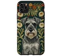 Custodia per iPhone 11 Pro Max Cane Schnauzer William Morris stile floreale