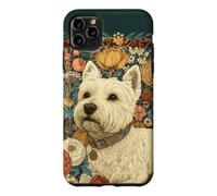 Custodia per iPhone 11 Pro Max Cane Westie vintage stile Morris Botanicall