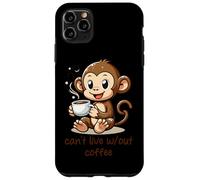 Custodia per iPhone 11 Pro Max Cant Live Wout Caffè Carino Scimmia Cartoon