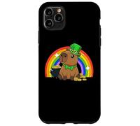 Custodia per iPhone 11 Pro Max Capy Saint Patricks Day St Paddy's Green Shamrock Capybara