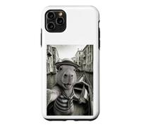 Custodia per iPhone 11 Pro Max Capybara Selfie Italia Venezia Divertente Gondola Viaggio