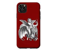 Custodia per iPhone 11 Pro Max Carattere alato demoniaco cavalcando un drago a due teste ritagliato
