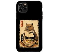 Custodia per iPhone 11 Pro Max Carino Capybara Ramen giapponese Kanji Edo Pittura