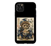 Custodia per iPhone 11 Pro Max Carino Chonky Tanuki Raccoon Cane Ramen Animale Giapponese