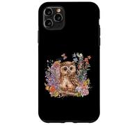Custodia per iPhone 11 Pro Max Carino Cottagecore Gufo Floreale Estetica Ragazze Donne Grafica