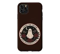 Custodia per iPhone 11 Pro Max Carino Fantasma Gotico Rose Falene Luna Incubo