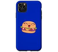 Custodia per iPhone 11 Pro Max Carino Kawaii Hamburger Carattere Happy Food Art