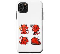 Custodia per iPhone 11 Pro Max Carino Rosso Baby Devil Character Set Forme Mania
