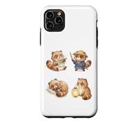 Custodia per iPhone 11 Pro Max Carino Tanuki Raccoon Cane Giapponese Chibi Animale