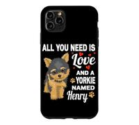 Custodia per iPhone 11 Pro Max Carino Yorkie chiamato Henry per Yorkshire Terrier Cane Nome