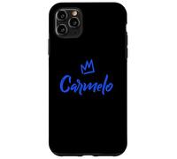 Custodia per iPhone 11 Pro Max Carmelo il re/corona blu e nome per gli uomini chiamato Carmelo