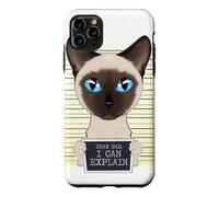 Custodia per iPhone 11 Pro Max Caro papà, posso spiegare, io gatto siamese, papà, io