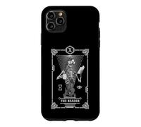 Custodia per iPhone 11 Pro Max Carta dei Tarocchi Il Lettore Scheletro Astrologia Libro
