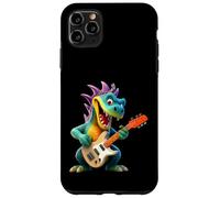 Custodia per iPhone 11 Pro Max Cartoon Dragon Rock Star Chitarra Elettrica Player Design
