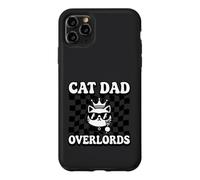 Custodia per iPhone 11 Pro Max Cat Dad Overlords Funny Feline Master Retro Checkered